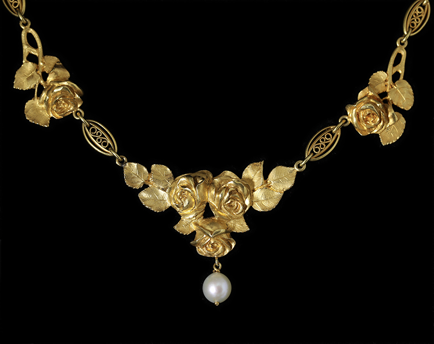 アンティーク フランス　アール・ヌーヴォー　ジュエリーディスプレイ台 台座　薔薇 Antique Gallery Soleil アンティークジュエリー / 18k 26.6g アール